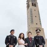 From left, Capt. Jules Chan (B.B.A. '08), his mother Vanessa (M.A. '98), father Julius and younger brother Jed Chan (B.A. '15).