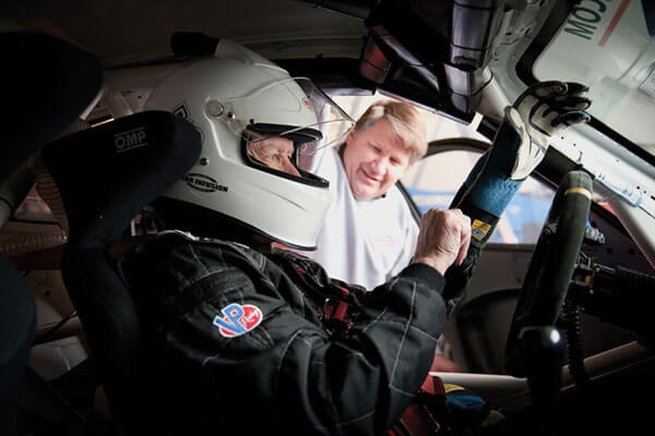 Dan Weyland in his racecar