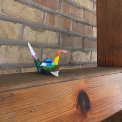 Origami crane by Treadaway Hall.