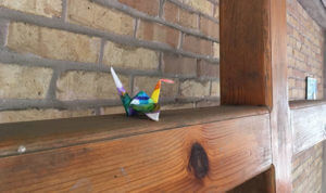 Origami crane by Treadaway Hall.