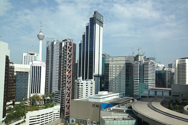 A cluster of skyscrapers in Malaysia