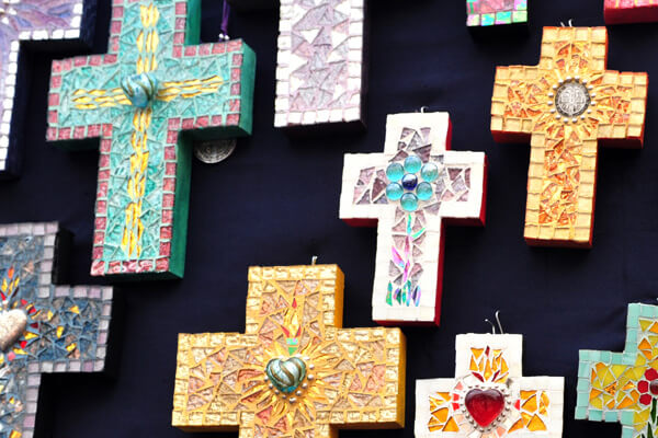 Handmade Mexican mosaic crosses